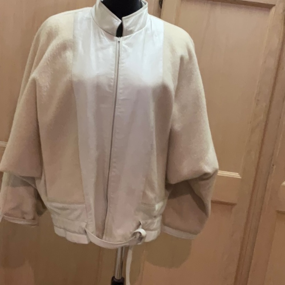Unique Vintage Lined Wool Jacket W/Batwing Sleeves